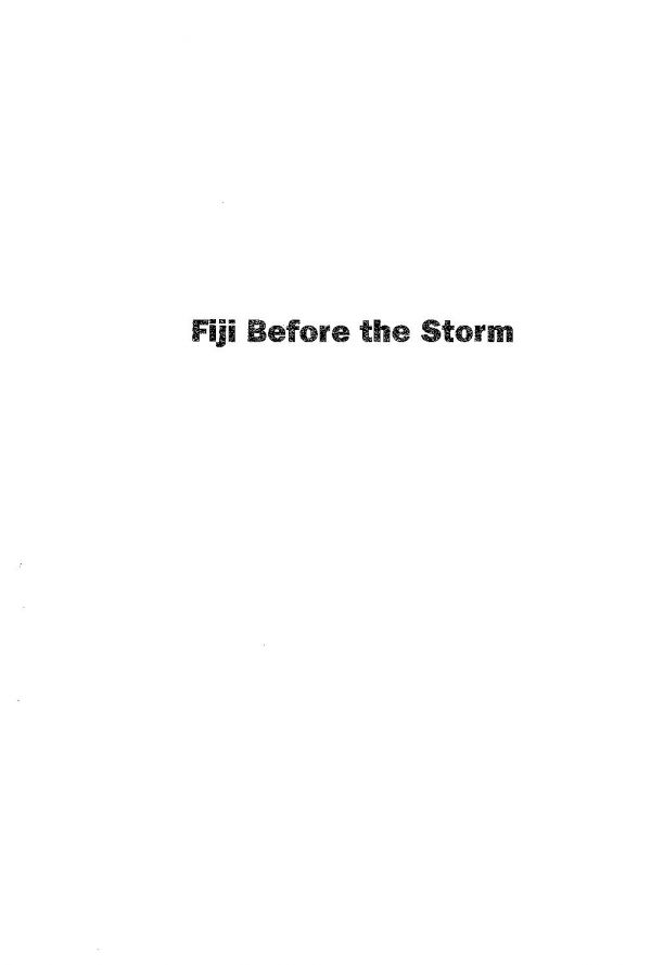 Fiji before the storm Elections and the politics of development